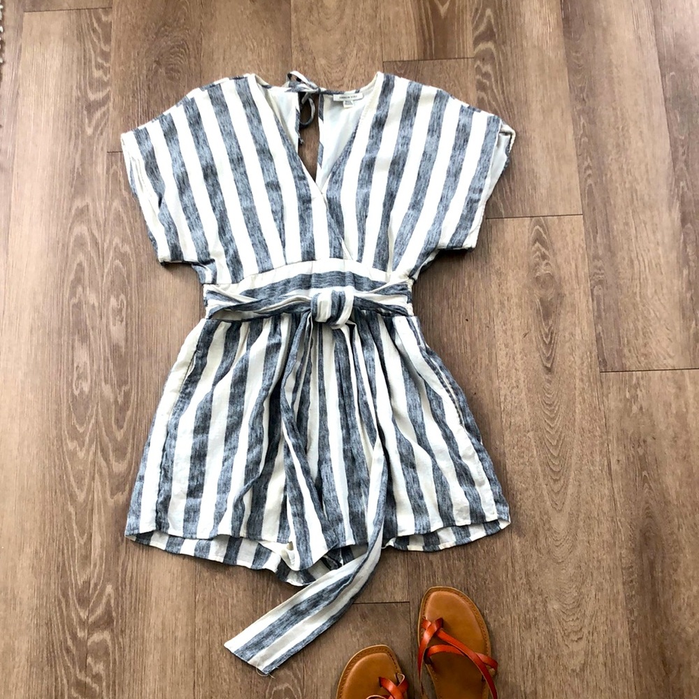 American Eagle Striped Romper